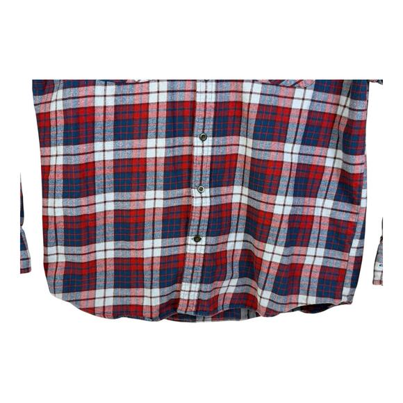 Vintage Big Mac Flannel Shirt Mens L Red Blue Plaid Outdoors Camping Barn Chore - Picture 3 of 13